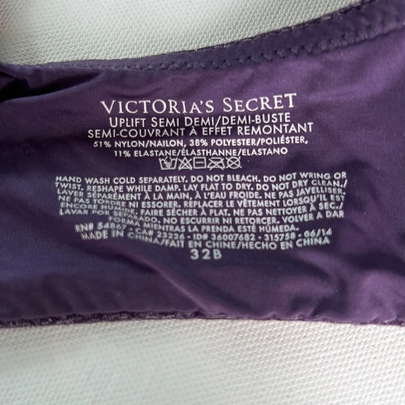 Victoria’s Secret purple uplift semi Demi bra 32B - Picture 4 of 4